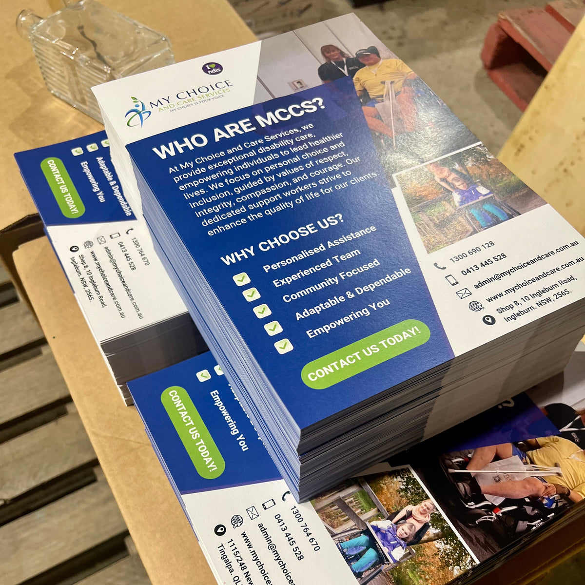 Stack of brochures